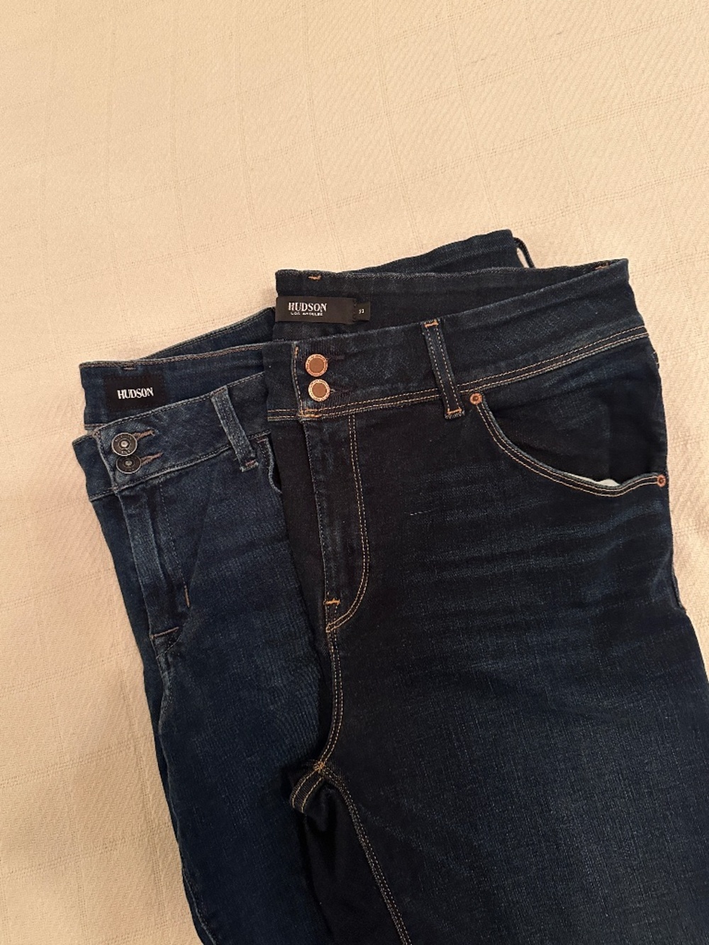 Lot of 2: Hudson women's jeans: Collin style: one boot cut + one skinny: size 33
